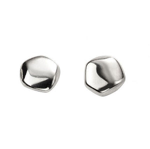 Small Silver Pebble Earrings