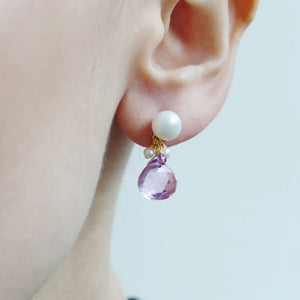 Pearl and Gem Cluster Earrings