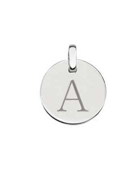 Silver Initial Disc Pendant